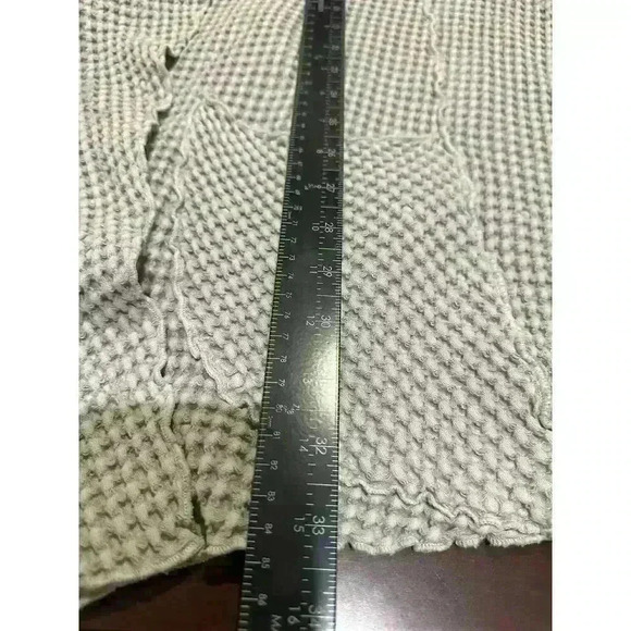 Denim & Roses Womens Waffle Swing Jacket Open Front Gray Lagenlook Layer - Picture 9 of 10